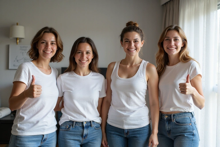 Boldog és elégedett ügyfelek mosolyognak és felemelik a hüvelykujjukat, miután sikeresen elérték egészségügyi céljaikat az Egeszutlifevb segítségével.